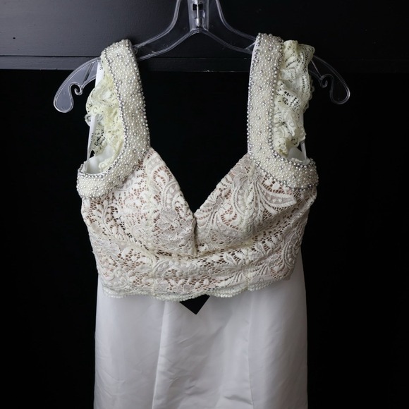 Sherri Hill Dresses & Skirts - Sherri Hill 51230 Ivory Lace Pearl Mermaid Prom Formal Gown NWT Size 4 w/ Bag